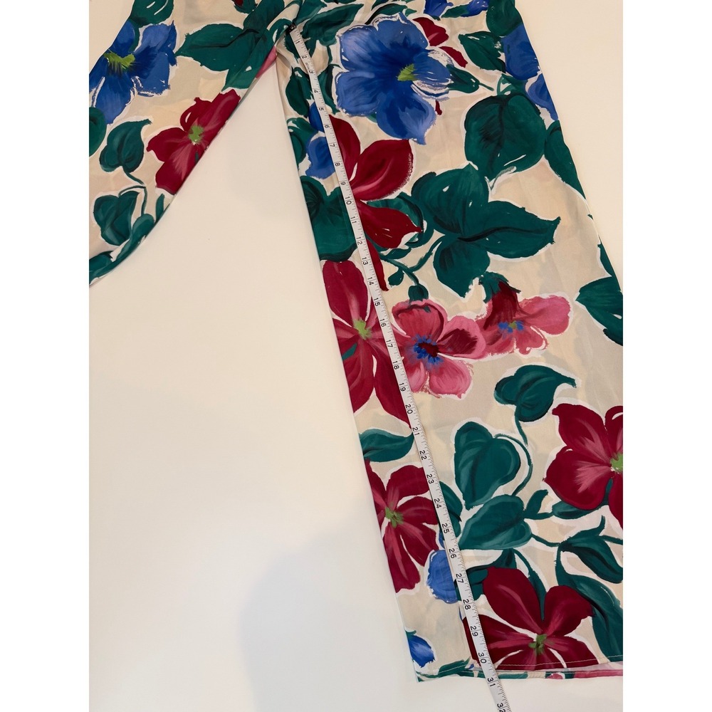 NWT ZARA Woman Long Floral Print Satin Wide-Legs Jumpsuit, Poly/Satin, Size S - Picture 6 of 9